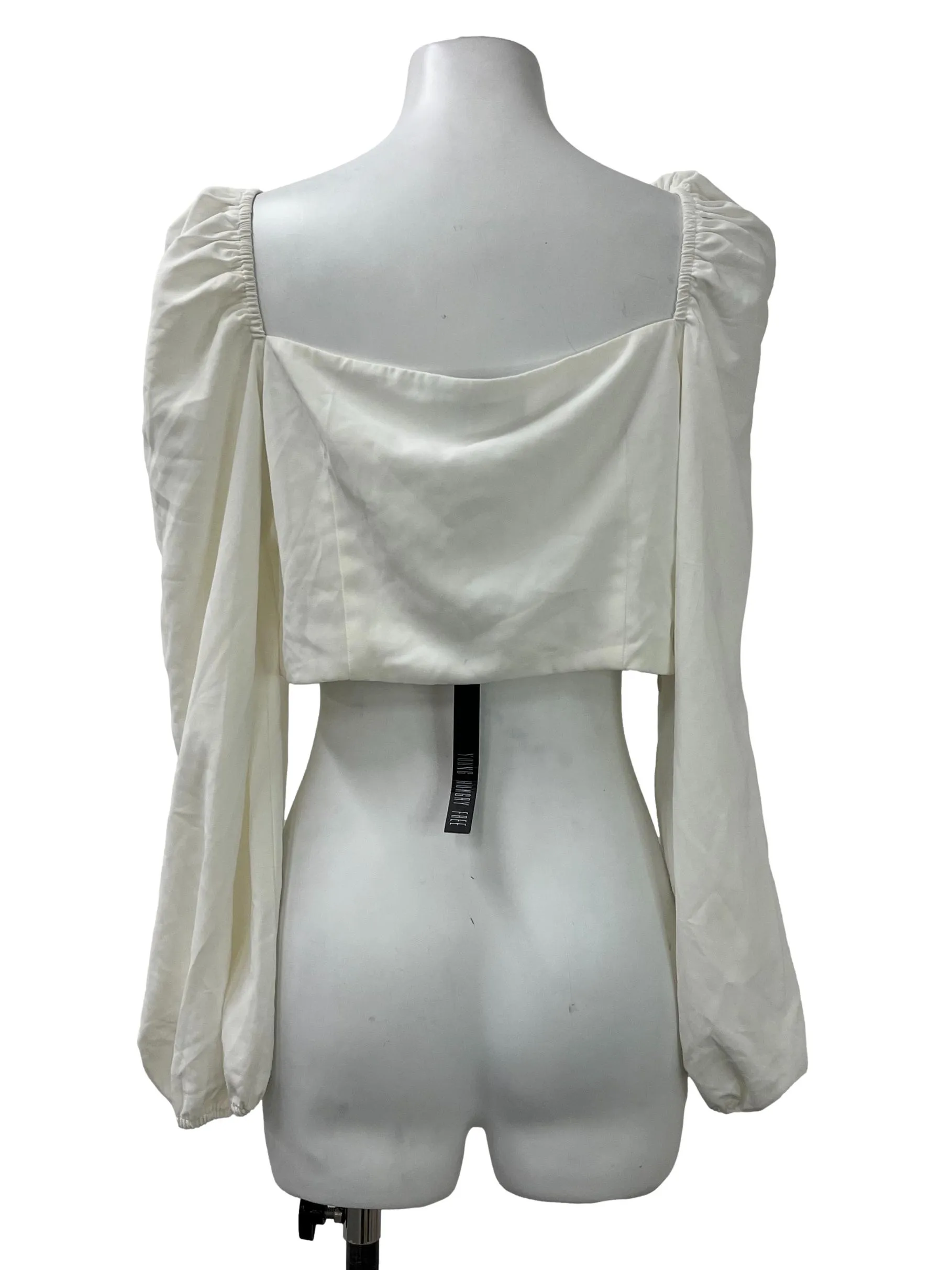 White Off-Shoulder Crop Blouse