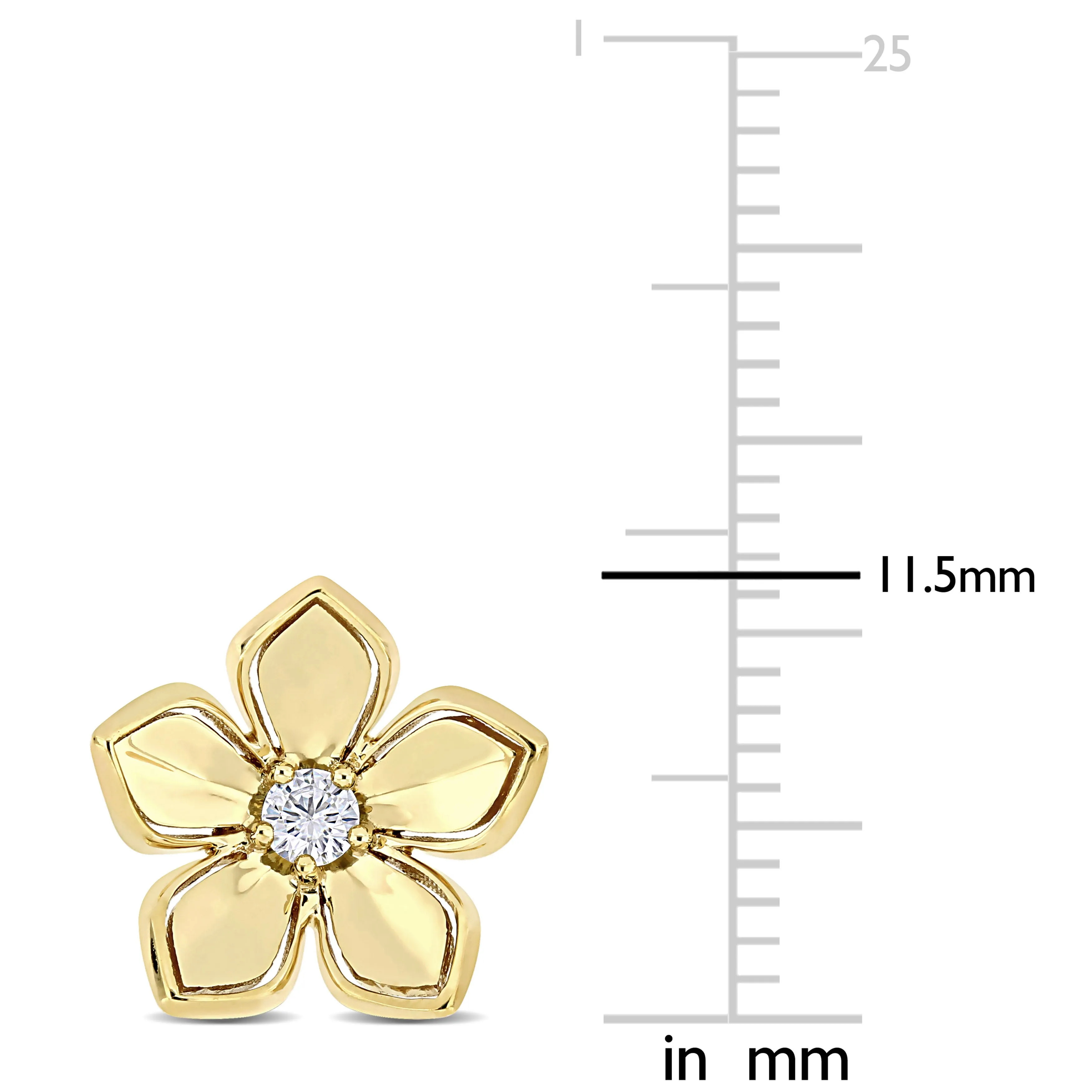 White Sapphire Flower Stud Earrings