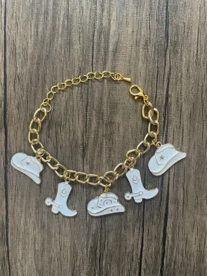 White Western Charm Bracelet