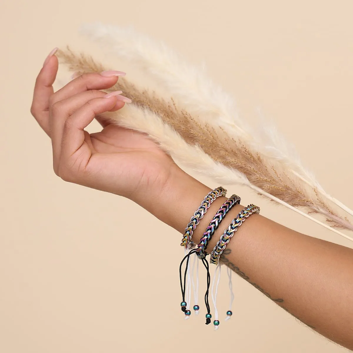 White x Unicorn Silver | Gaia Wheat Chain Bracelet