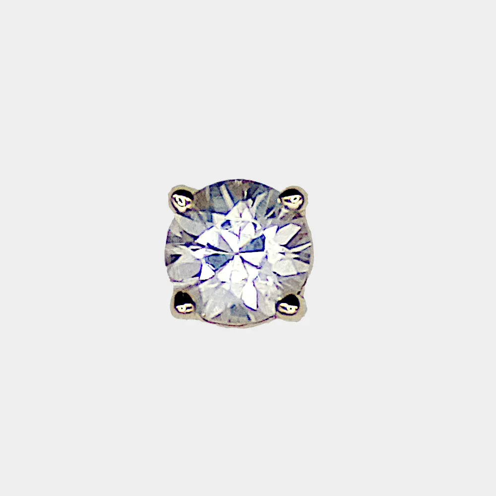 White Zircon Single Stud Earring