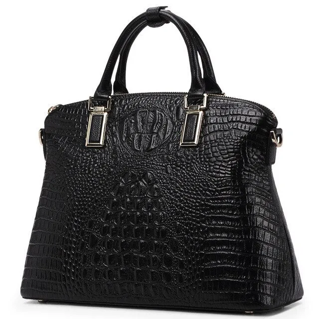 Women Bags Authentic Women Crocodile Pattern Bag 100% Genuine Leather Women Handbag Big Totes Women Bag Famous Brand Bags Luxury