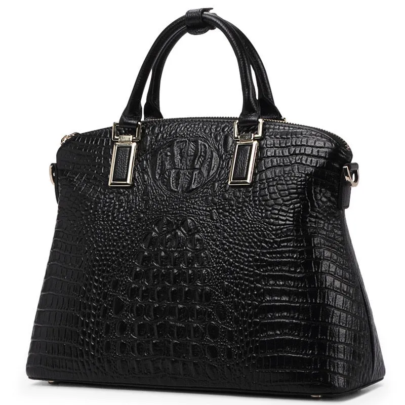 Women Bags Authentic Women Crocodile Pattern Bag 100% Genuine Leather Women Handbag Big Totes Women Bag Famous Brand Bags Luxury