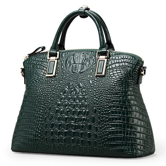 Women Bags Authentic Women Crocodile Pattern Bag 100% Genuine Leather Women Handbag Big Totes Women Bag Famous Brand Bags Luxury