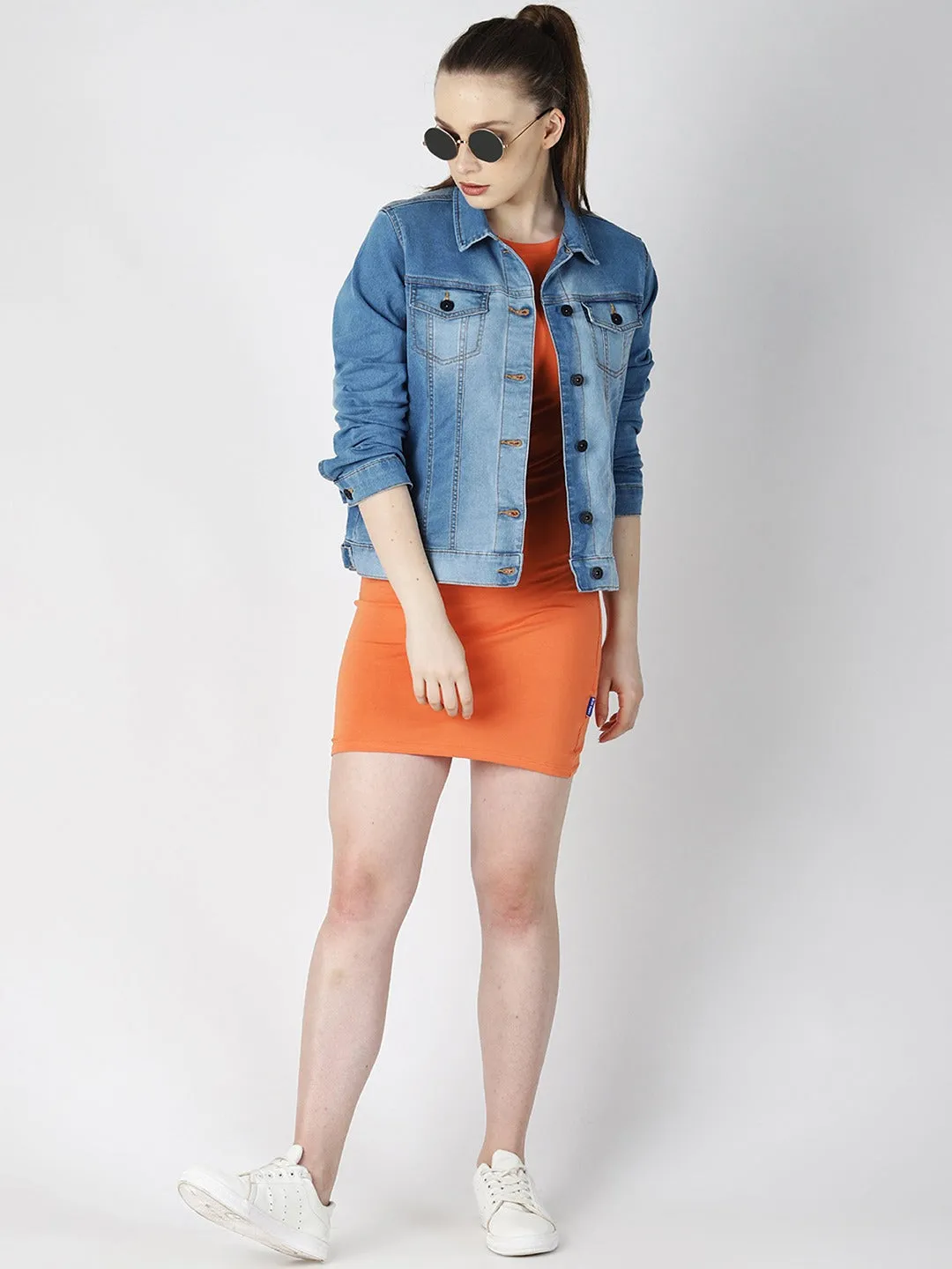 Women Blue Solid Jacket