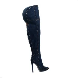 Women Boots Over The Knee High Stretchy Suede Leather Shoes