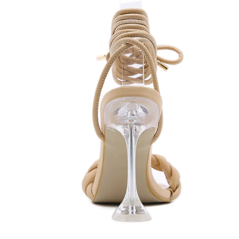Women High Heels Sandals Cross Tied