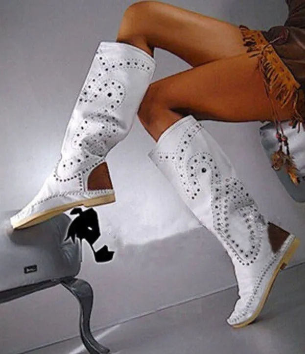 Women Suede Leather Round Toe Flat Heels Gladiator Shoes