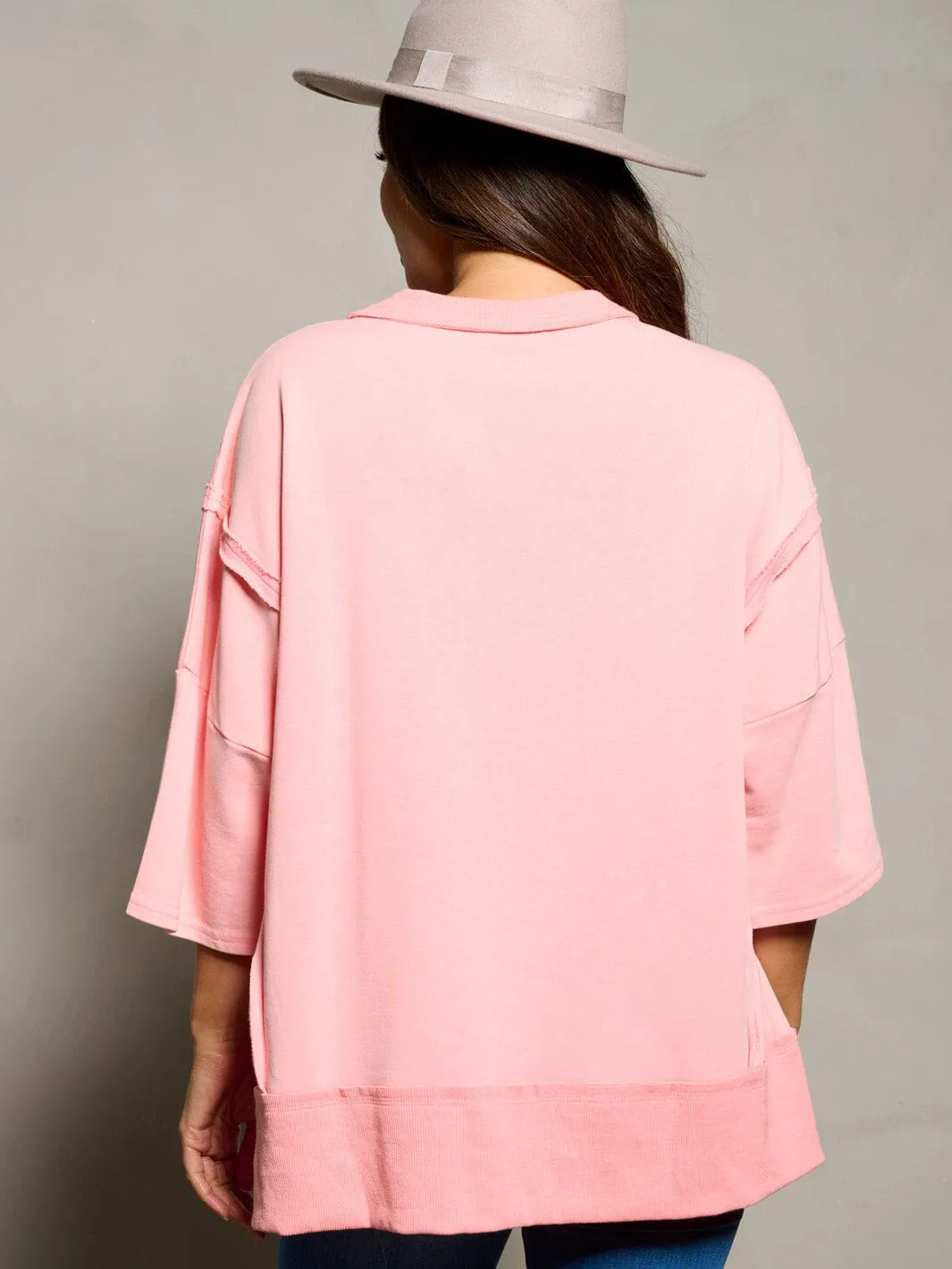WOMEN'S 3/4 SLEEVE MAMA GRAPGIC TUNIC BLOUSE TOP
