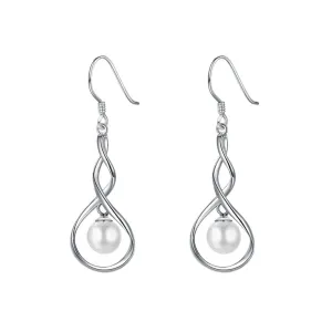 Women’s 925 Sterling Silver Drop Earrings with Pearl, Hypoallergenic, Valentine’s Day Gift for Ladies