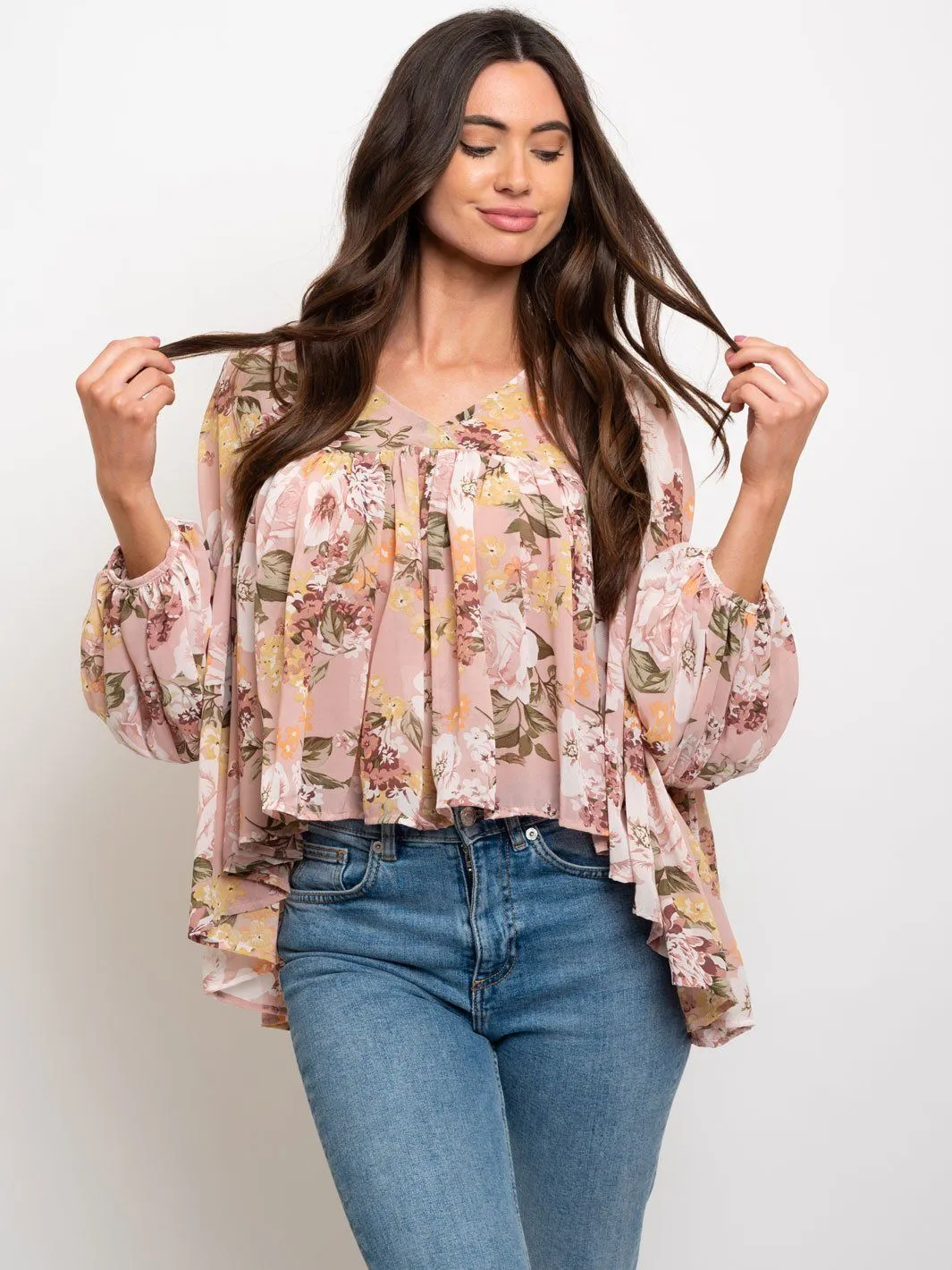 WOMEN'S BABYDOLL RUFFLE TOP