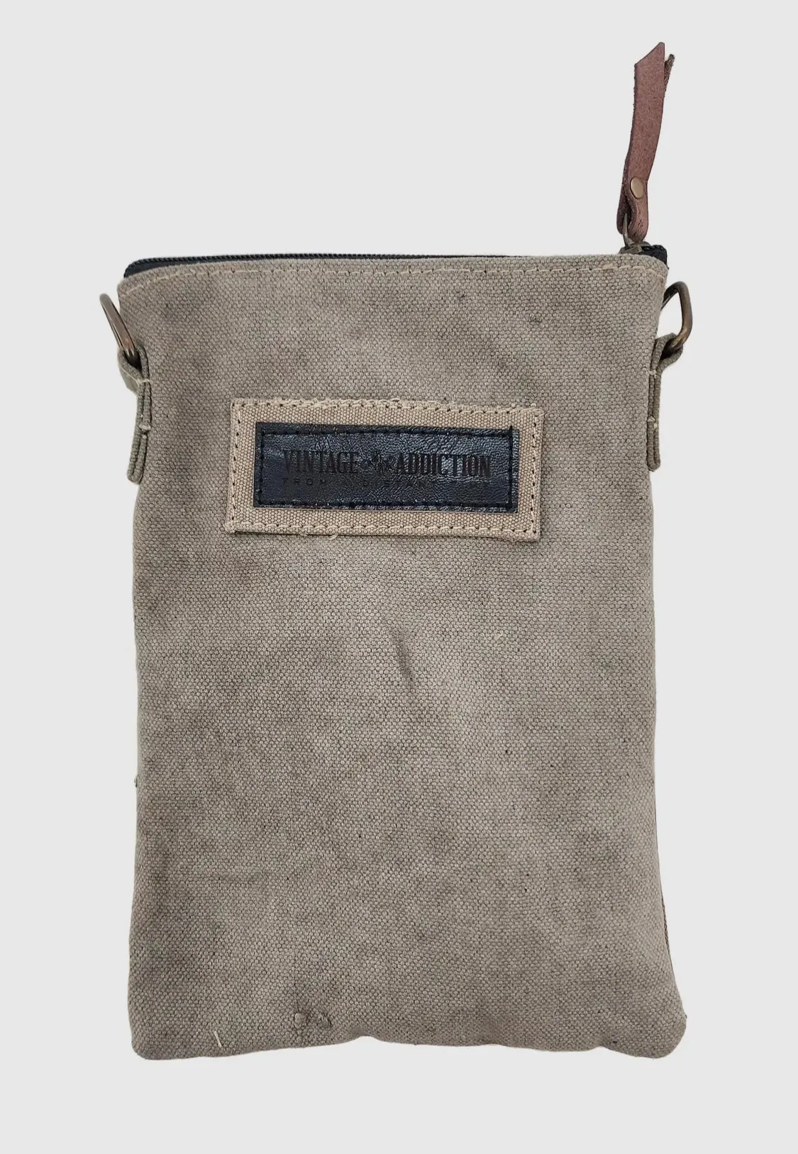 Women's Crossbody Handbags Made from Recycled Army Tent Military Green