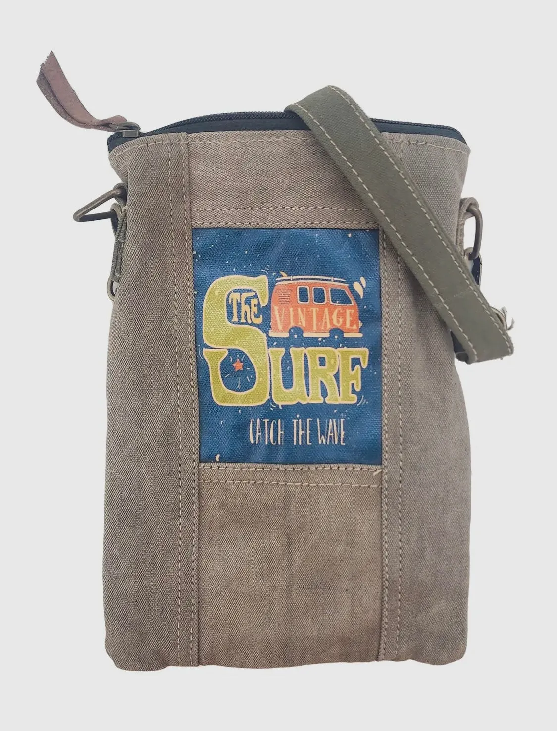 Women's Crossbody Handbags Made from Recycled Army Tent Military Green