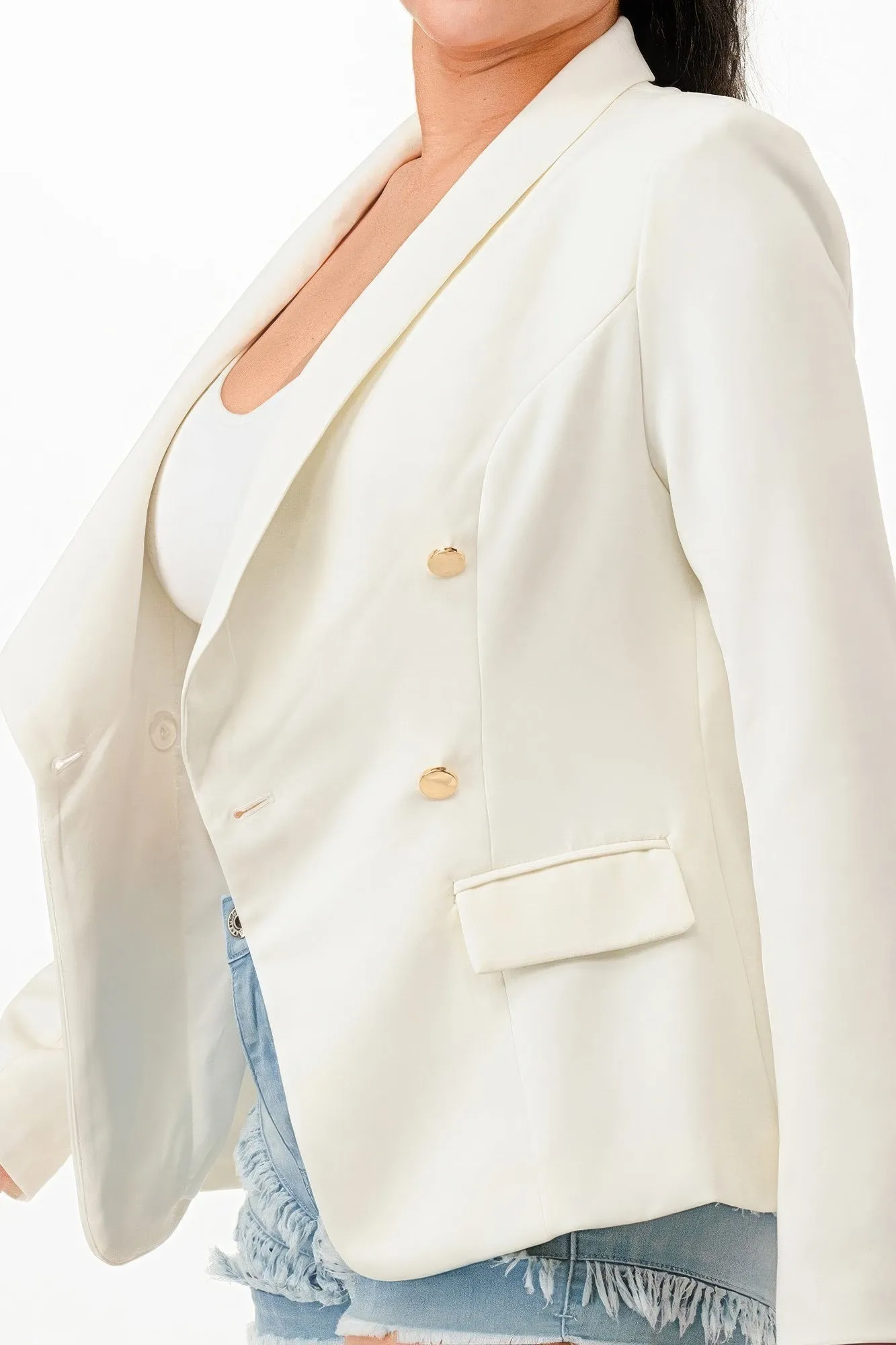 Women's Double-Breasted Blazer Jackets