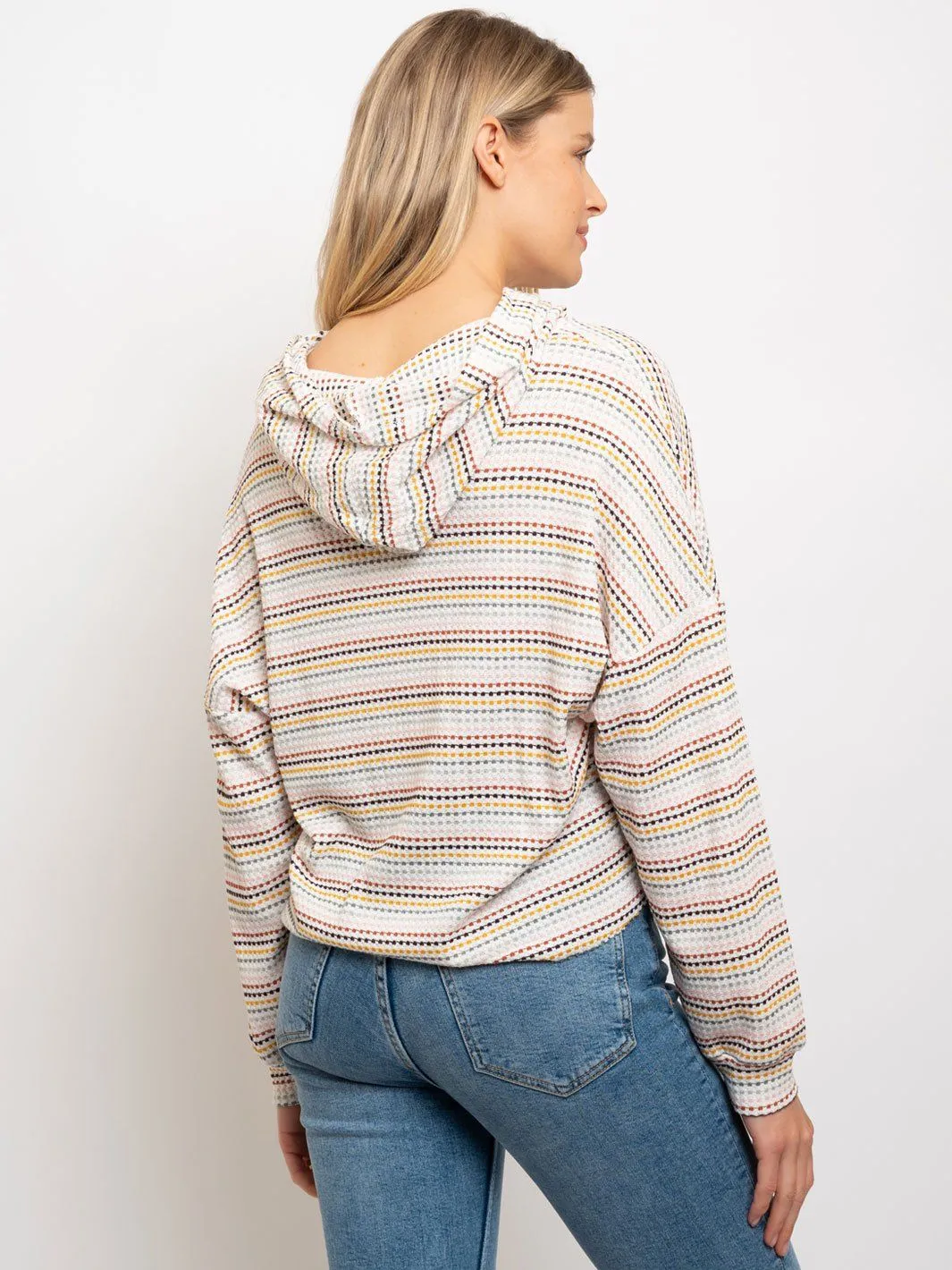 WOMEN'S DROP SHOULDER HOODIE SWEATSHIRT TOP
