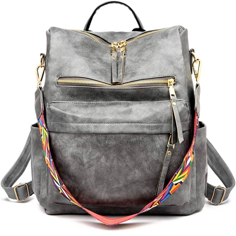 Women's Fashion Backpack Purses Multipurpose Design Handbags and Shoulder Bag PU Leather Travel bag | Multiple Colors