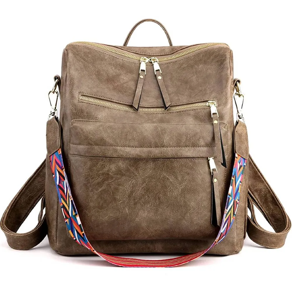 Women's Fashion Backpack Purses Multipurpose Design Handbags and Shoulder Bag PU Leather Travel bag | Multiple Colors