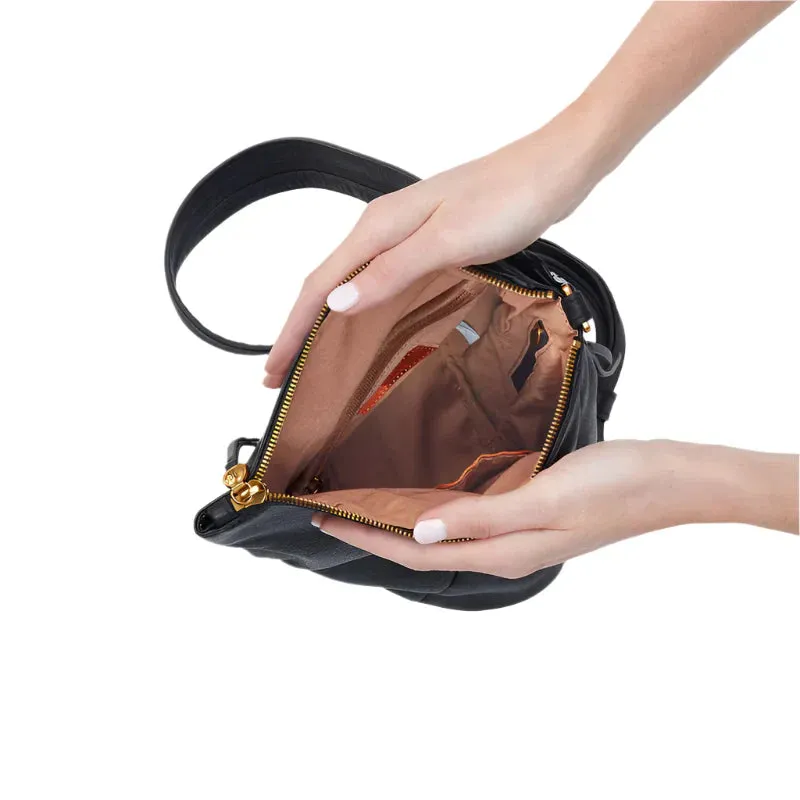 WOMEN'S HOBO SWAY SMALL SLING | BLACK PEBBLED LEATHER
