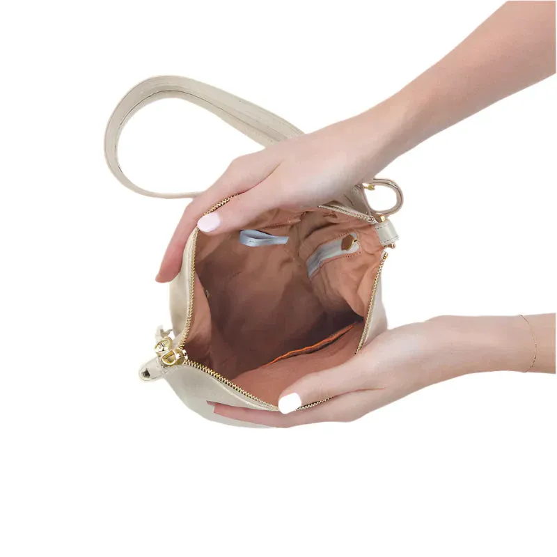 WOMEN'S HOBO SWAY SMALL SLING | SAND SHIMMER METALLIC LEATHER