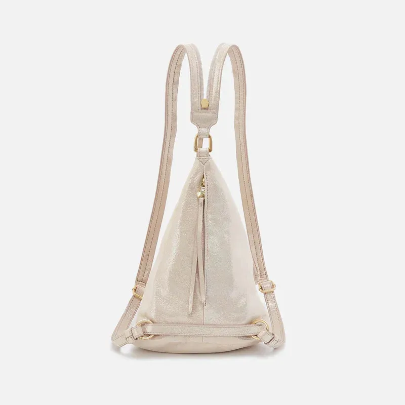 WOMEN'S HOBO SWAY SMALL SLING | SAND SHIMMER METALLIC LEATHER