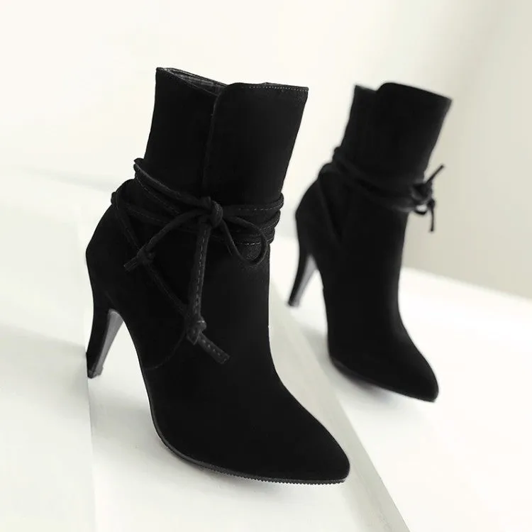 Women's Knot High Heels Short Boots