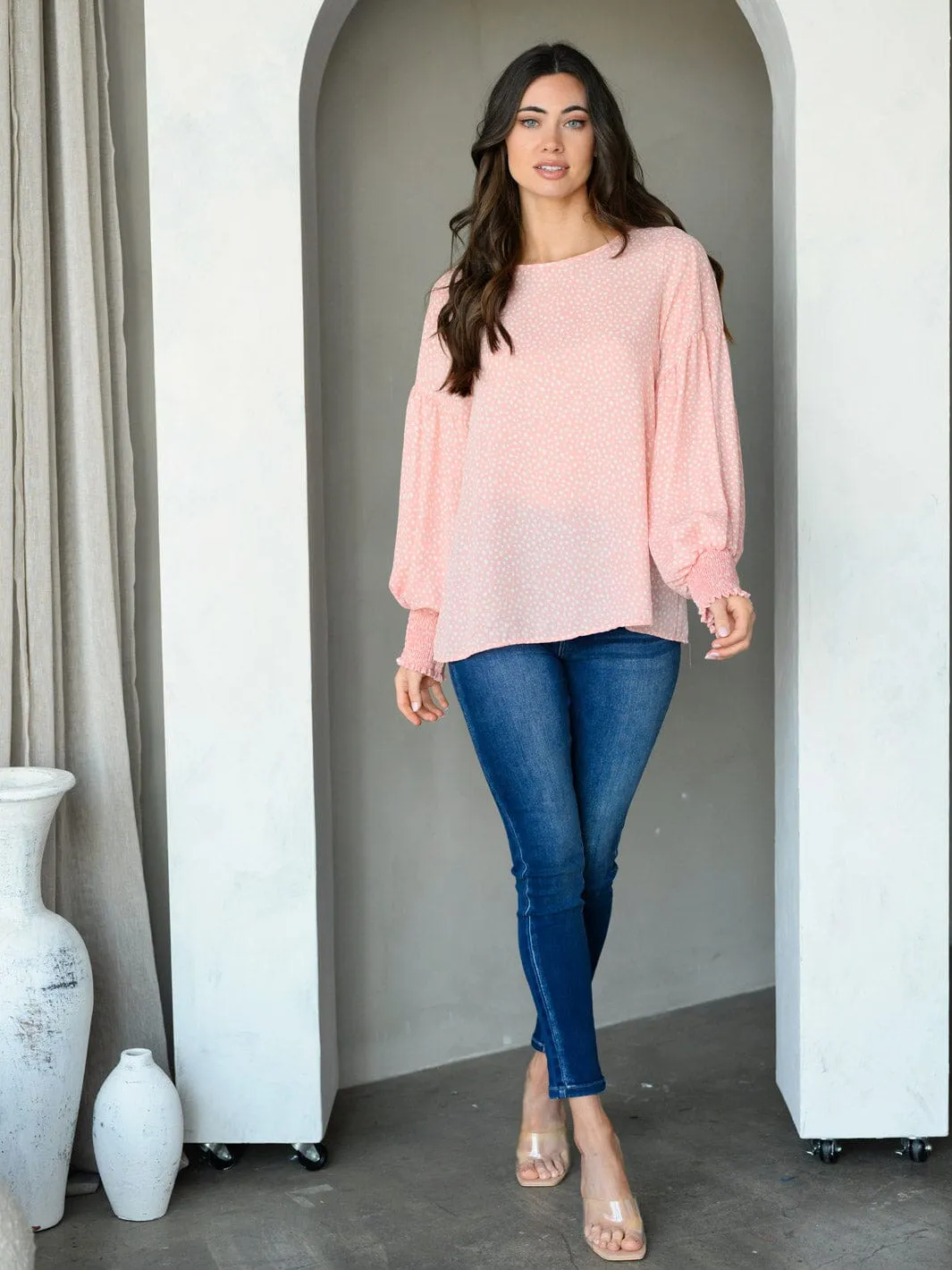 WOMEN'S LONG SLEEVE ANIMAL PRINT TUNIC TOP