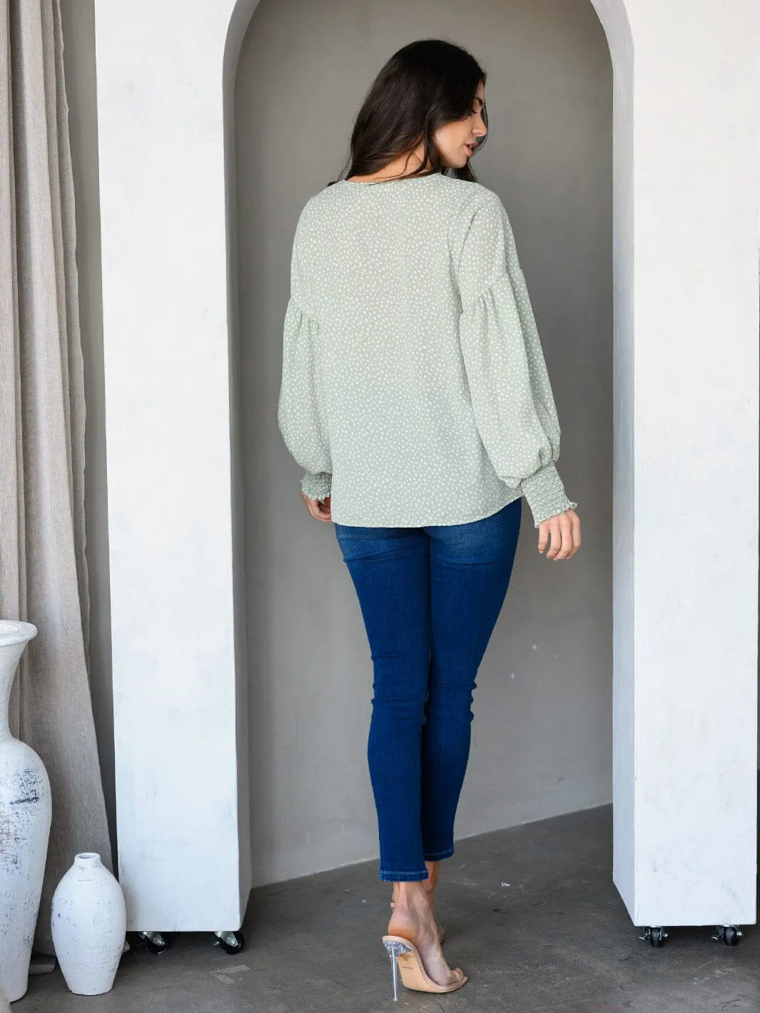WOMEN'S LONG SLEEVE ANIMAL PRINT TUNIC TOP