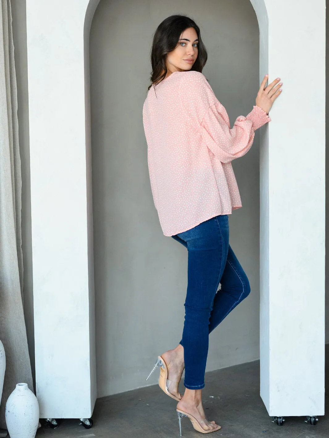 WOMEN'S LONG SLEEVE ANIMAL PRINT TUNIC TOP