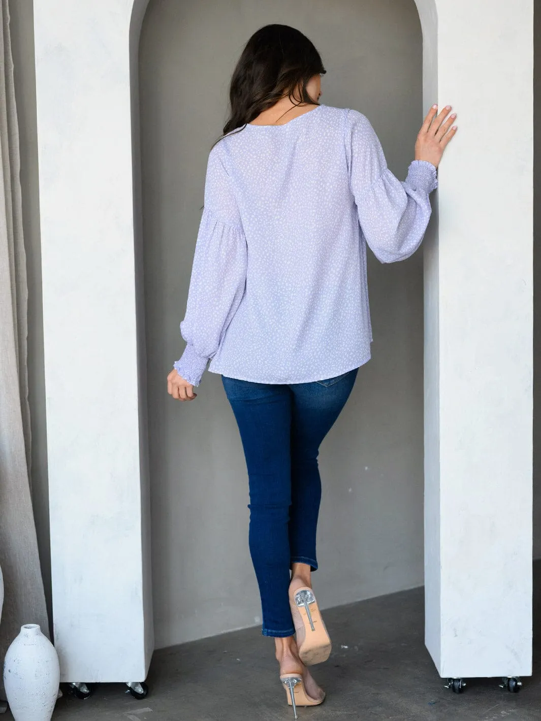 WOMEN'S LONG SLEEVE ANIMAL PRINT TUNIC TOP