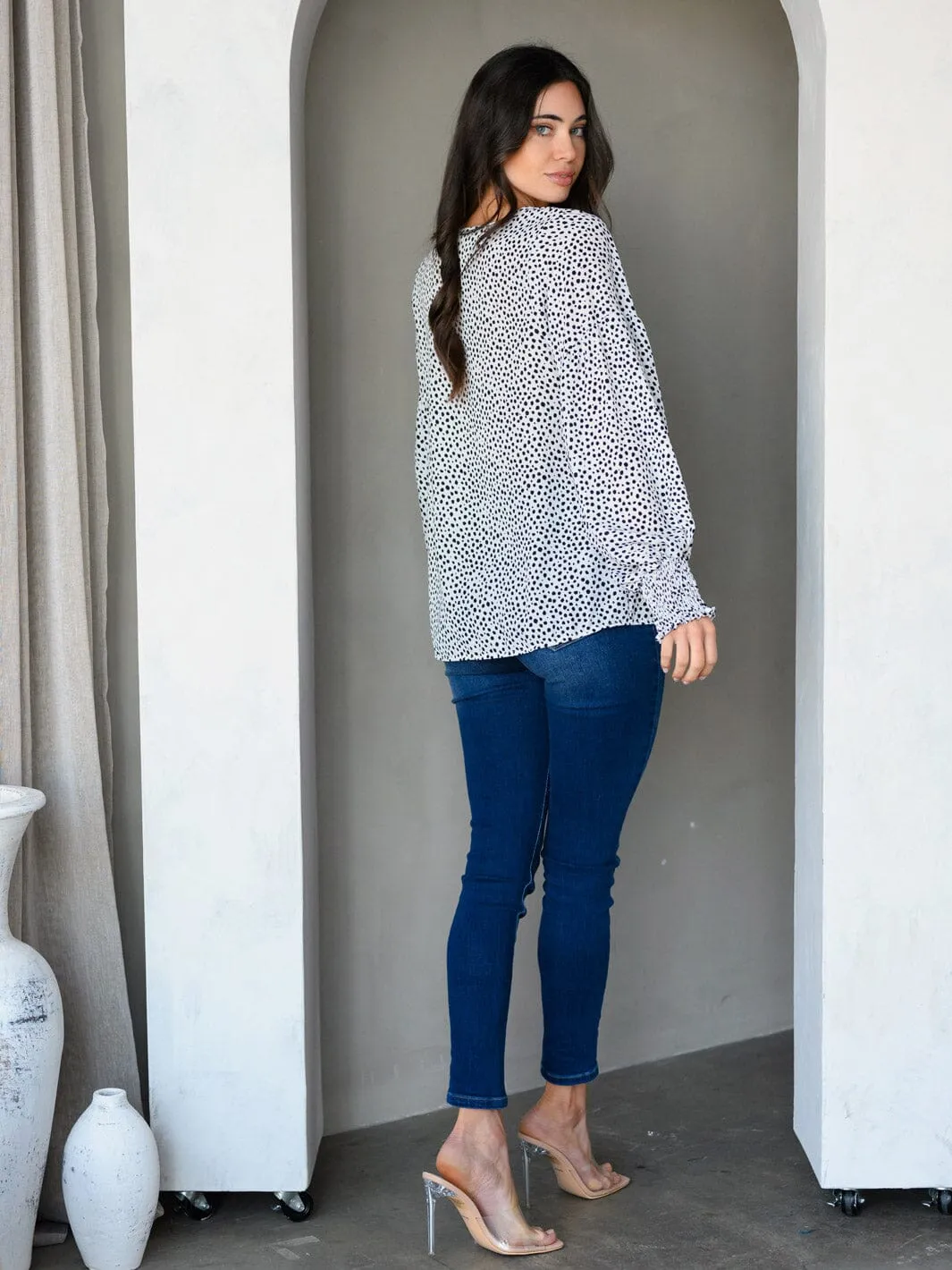 WOMEN'S LONG SLEEVE ANIMAL PRINT TUNIC TOP