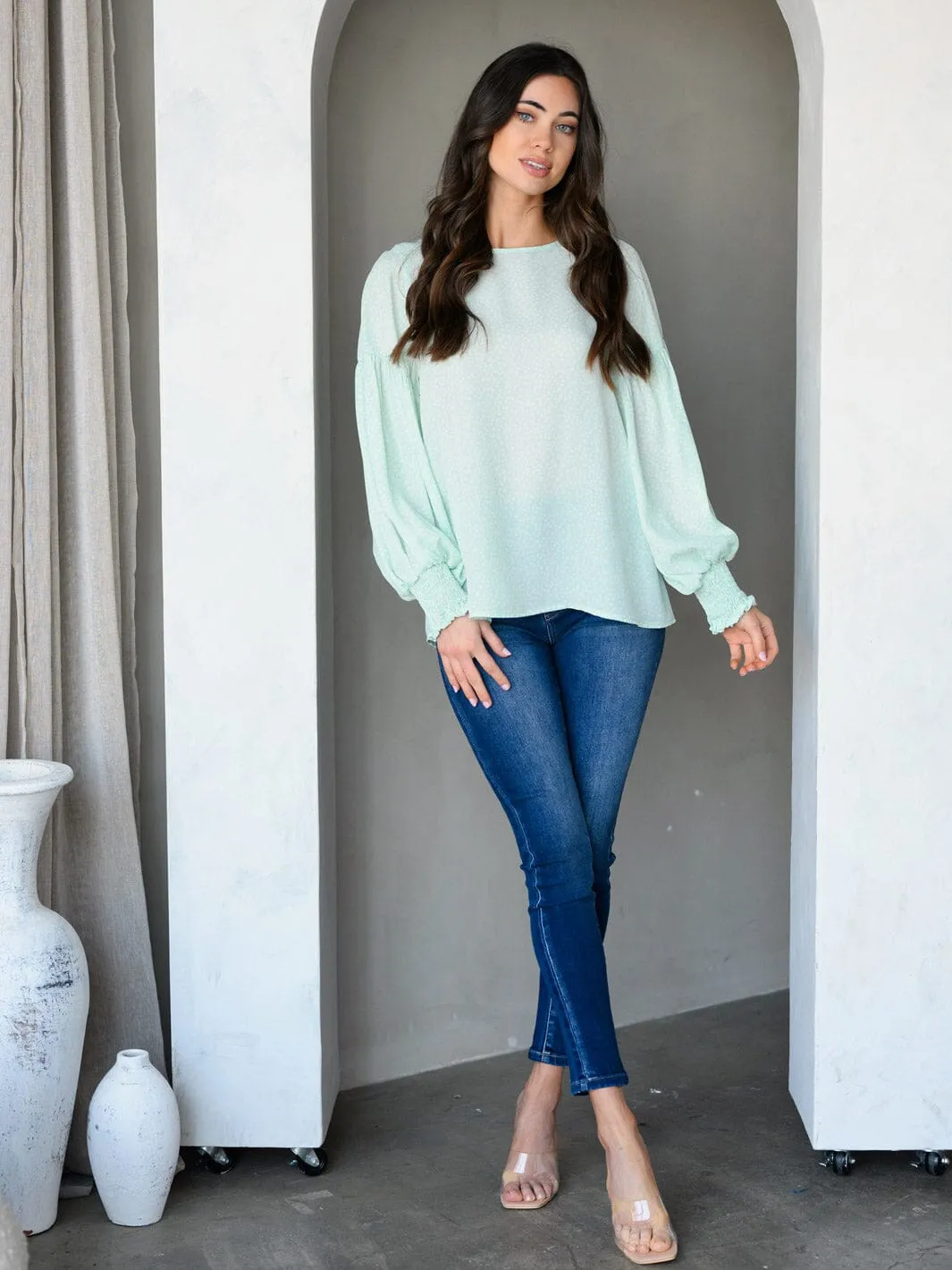 WOMEN'S LONG SLEEVE ANIMAL PRINT TUNIC TOP