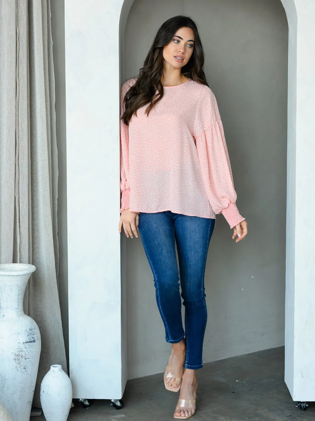 WOMEN'S LONG SLEEVE ANIMAL PRINT TUNIC TOP