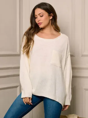WOMEN'S LONG SLEEVE FRINT POCKET BLOUSE TOP
