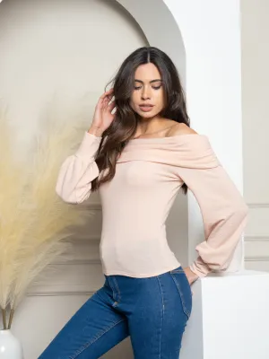 WOMEN'S LONG SLEEVE OFF SHOULDER TOP