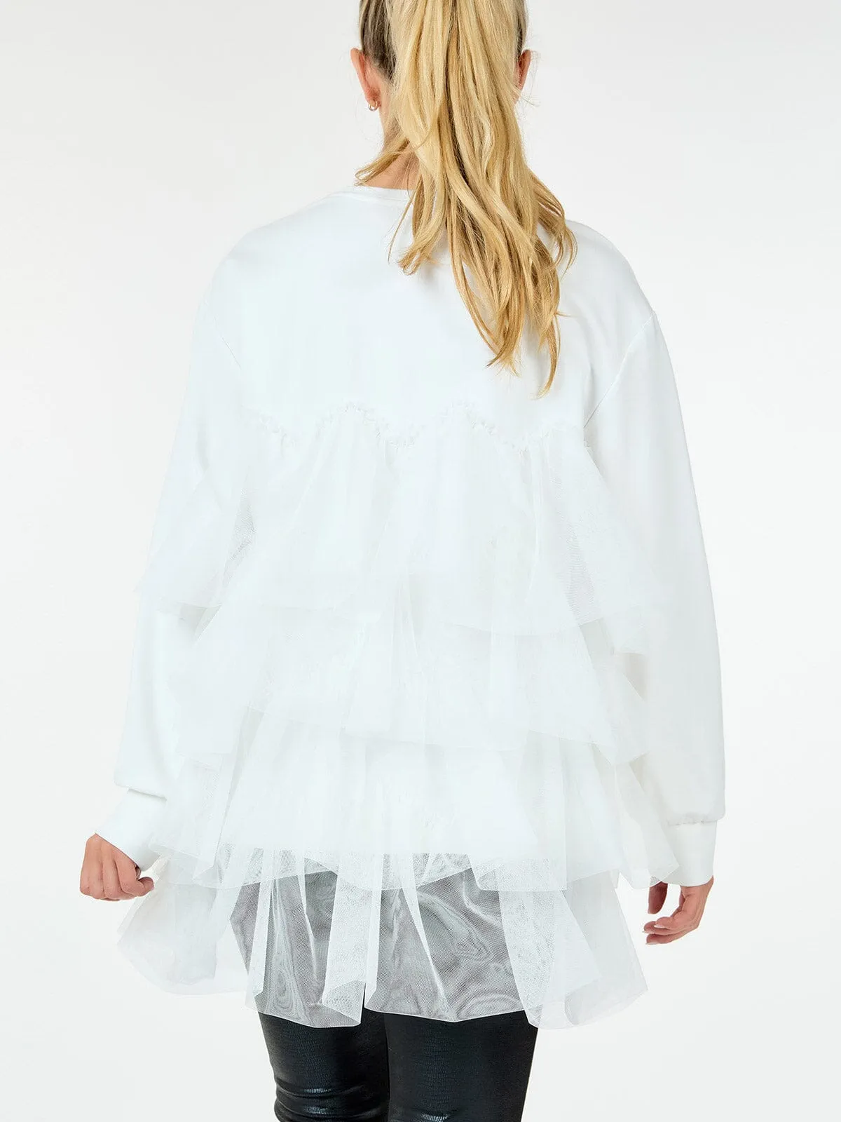 WOMEN'S LONG SLEEVE RUFFLE TIERED  DETAILED BLOUSE