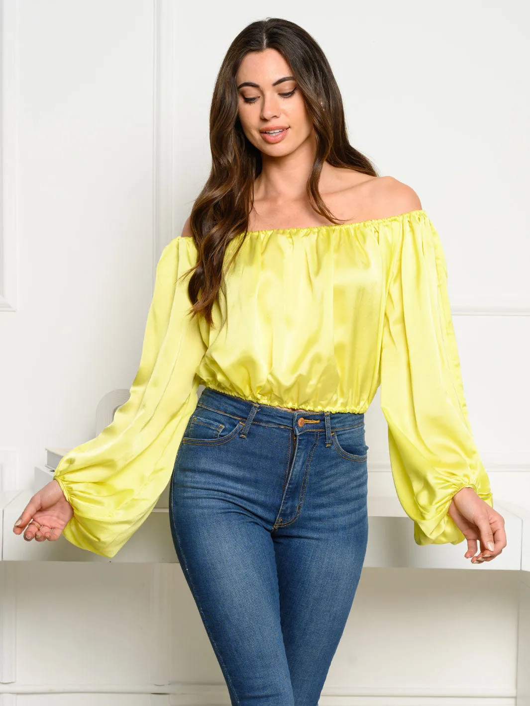 WOMEN'S LONG SLEEVEOFF SHOULDER TOP