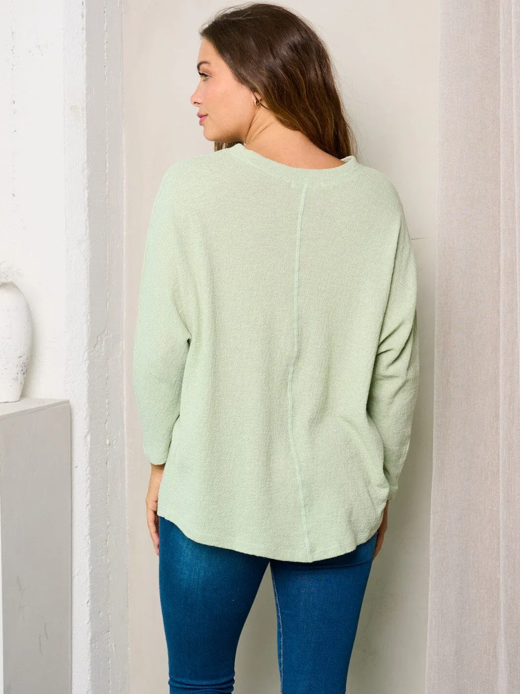 WOMEN'S LONG SLEEVES FRONT POCKET TUNIC TOP