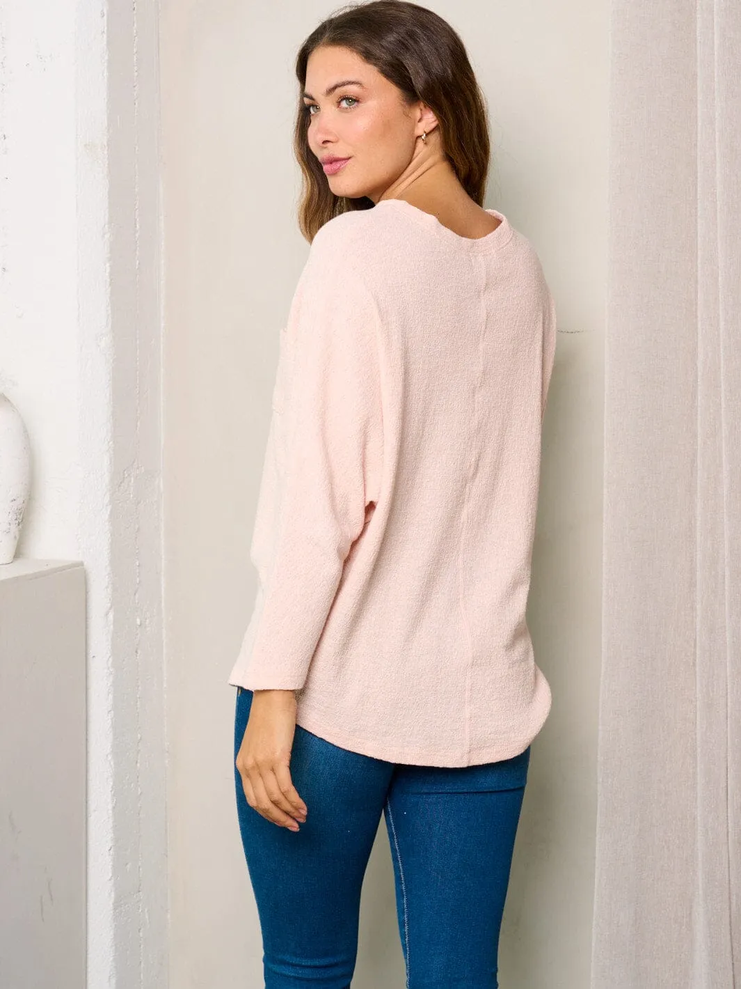 WOMEN'S LONG SLEEVES FRONT POCKET TUNIC TOP