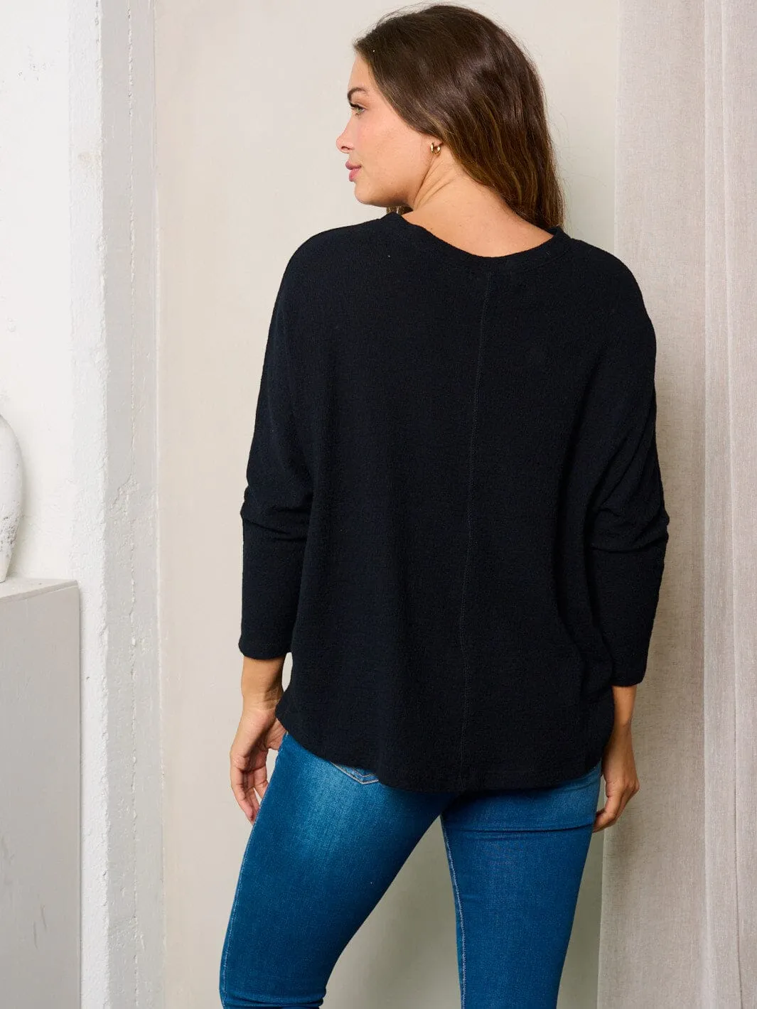 WOMEN'S LONG SLEEVES FRONT POCKET TUNIC TOP