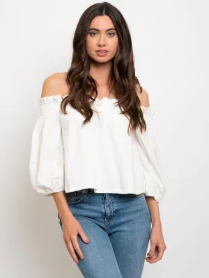 WOMEN'S OFF SHOULDER 3/4 SLEEVES TOP