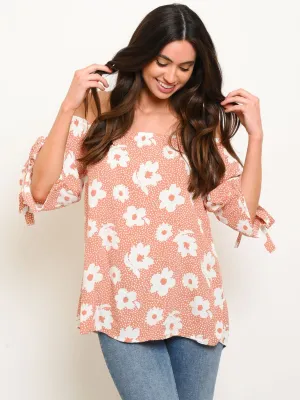 WOMEN'S OFF SHOULDER FLORAL TOP