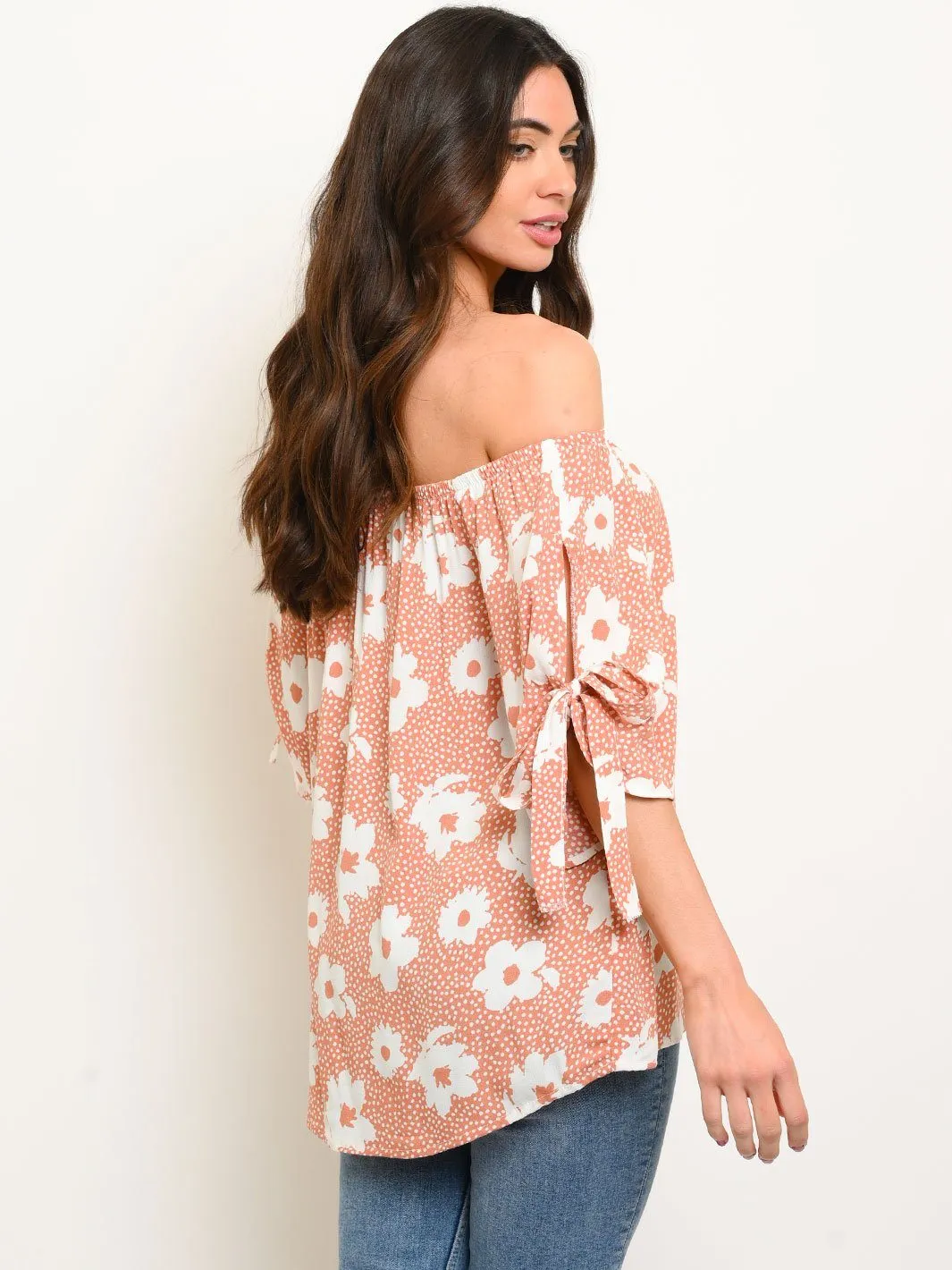 WOMEN'S OFF SHOULDER FLORAL TOP