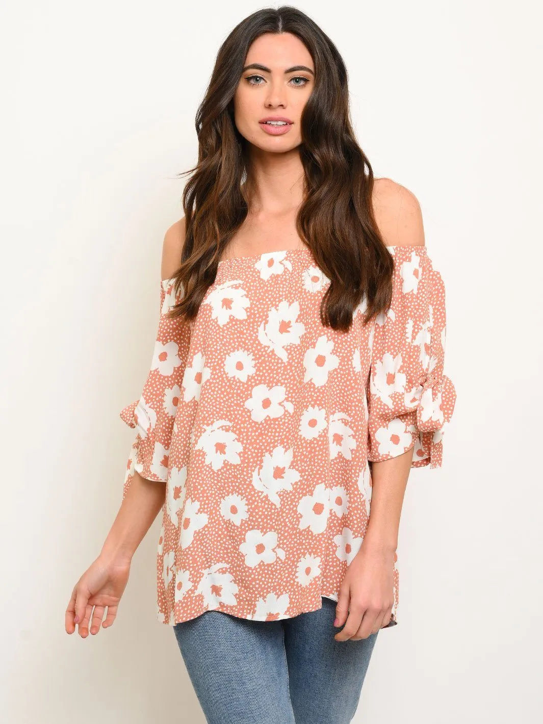 WOMEN'S OFF SHOULDER FLORAL TOP