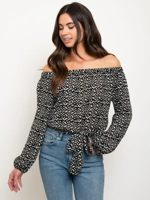 WOMEN'S OFF SHOULDER LONG SLEEVE TOP