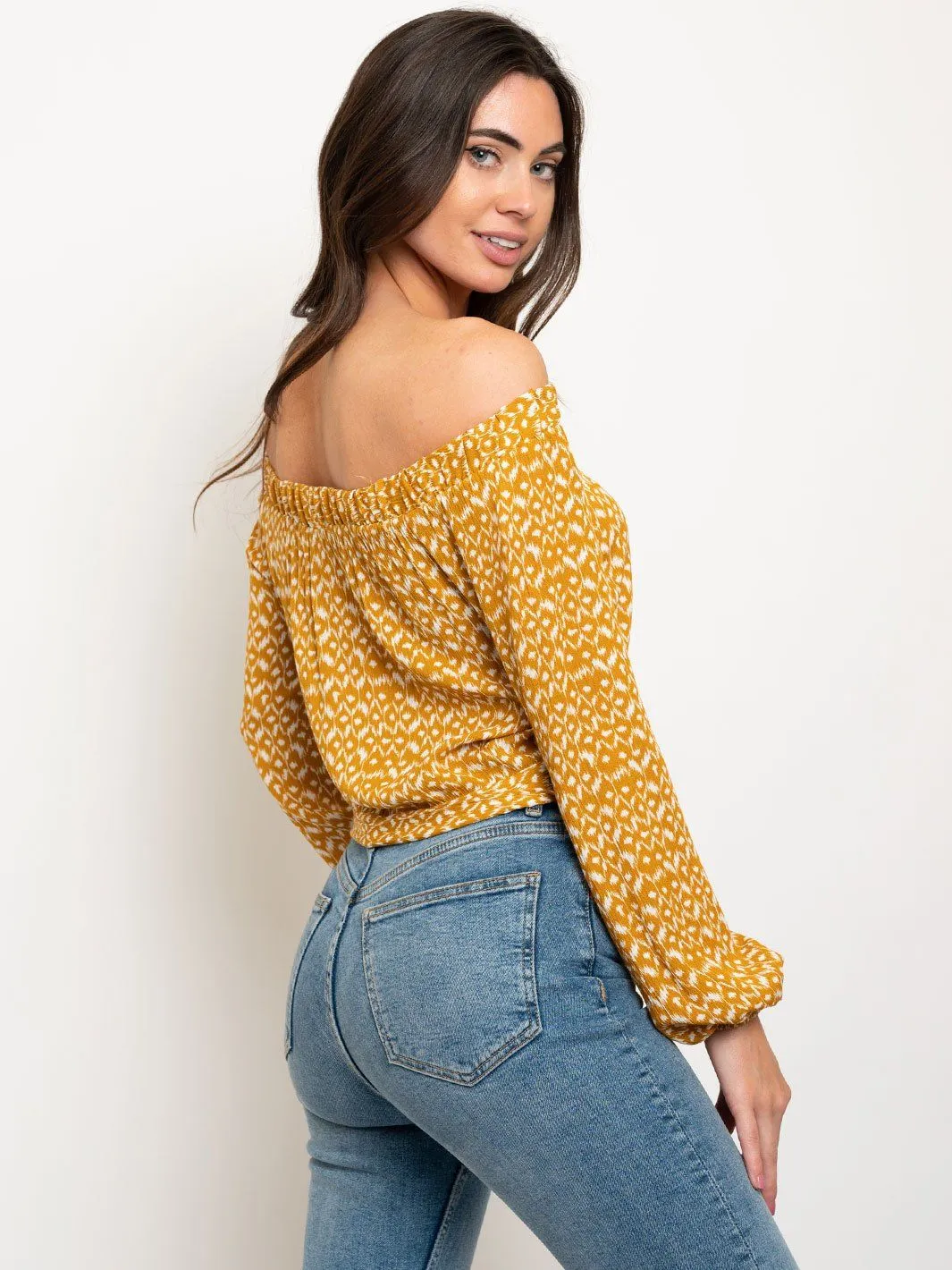WOMEN'S OFF SHOULDER LONG SLEEVE TOP
