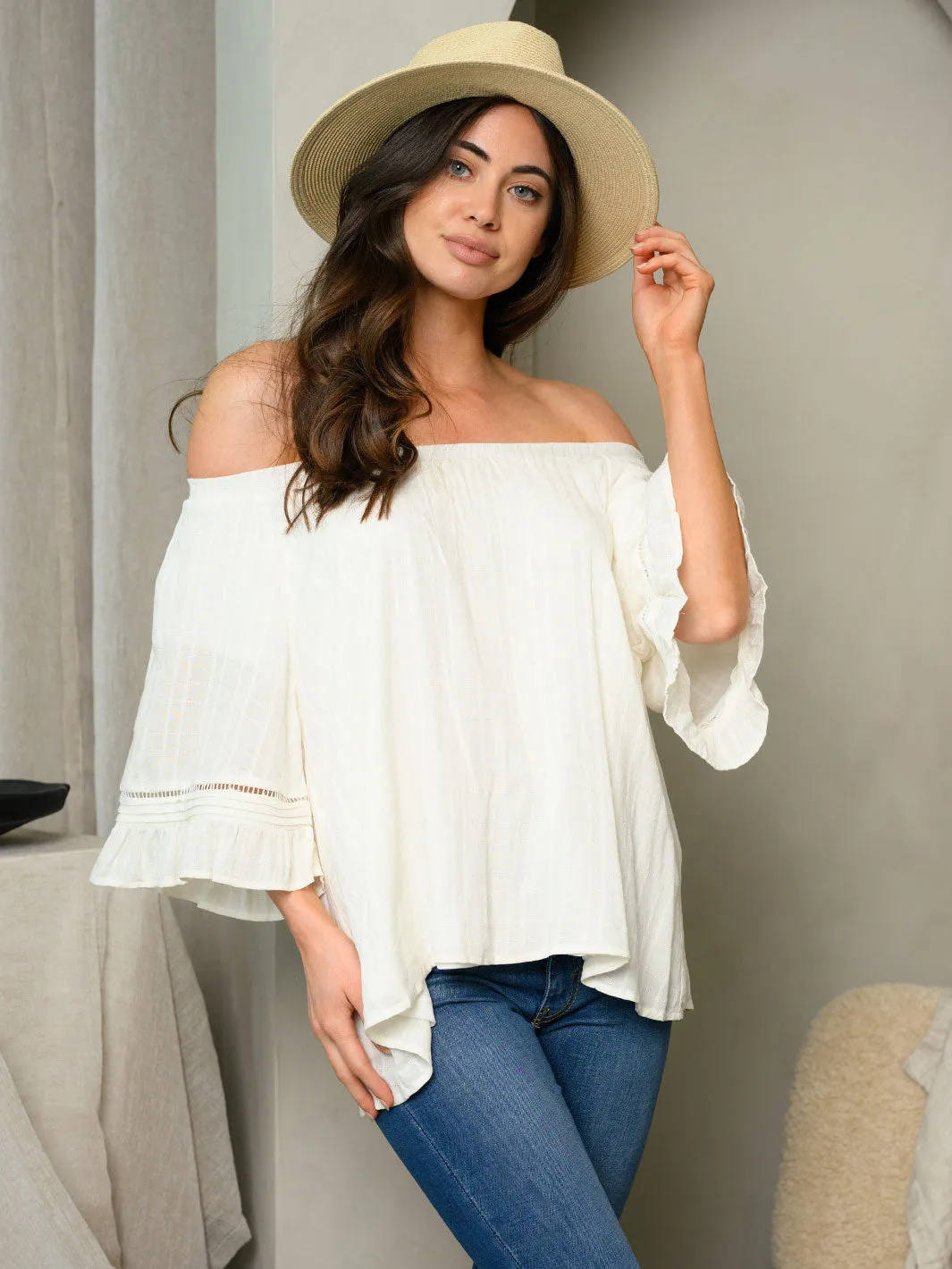 WOMEN'S OFF SHOULDER TUNIC TOP