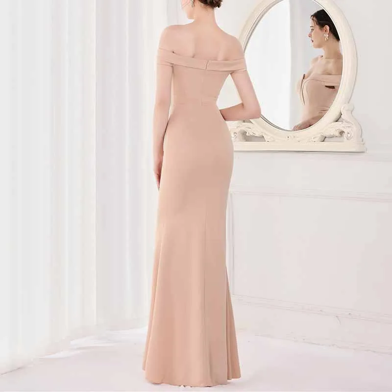 Women's Off Shoulder V-Neck Formal Dresses Wedding Gowns Evening Cocktail Dress S-4XL
