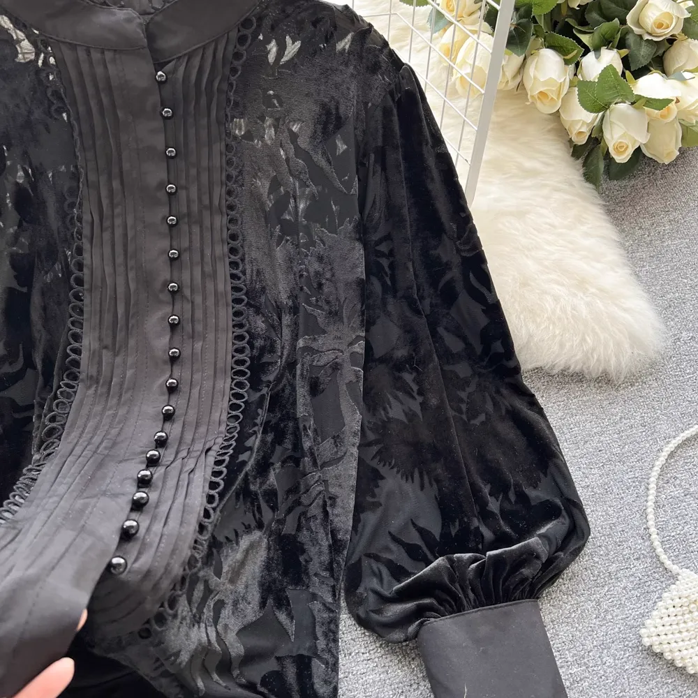 Women's Puff Sleeve Lace Blouses