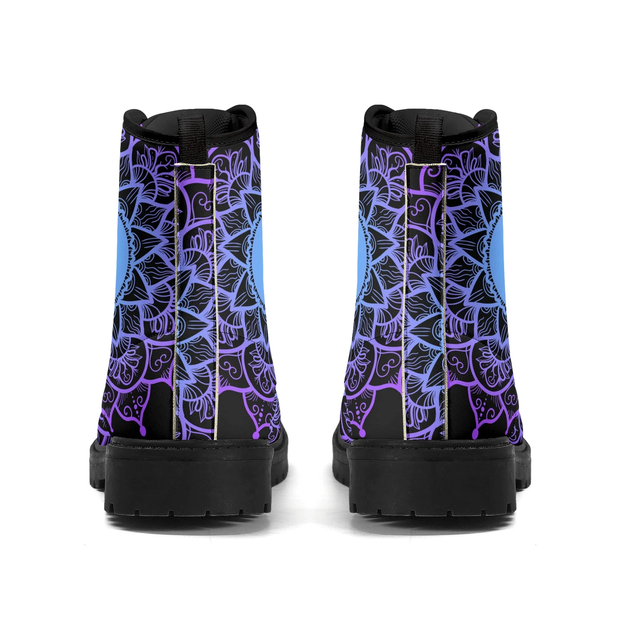 Womens Purple Yin Yang Upgraded Luxe Vegan Leather Boots