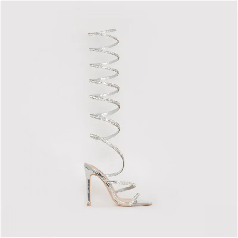 Women's Rhinestone Strap Gladiator High Heels